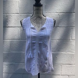 Lucky Brand White Lace Sleeveless Blouse/Tanktop